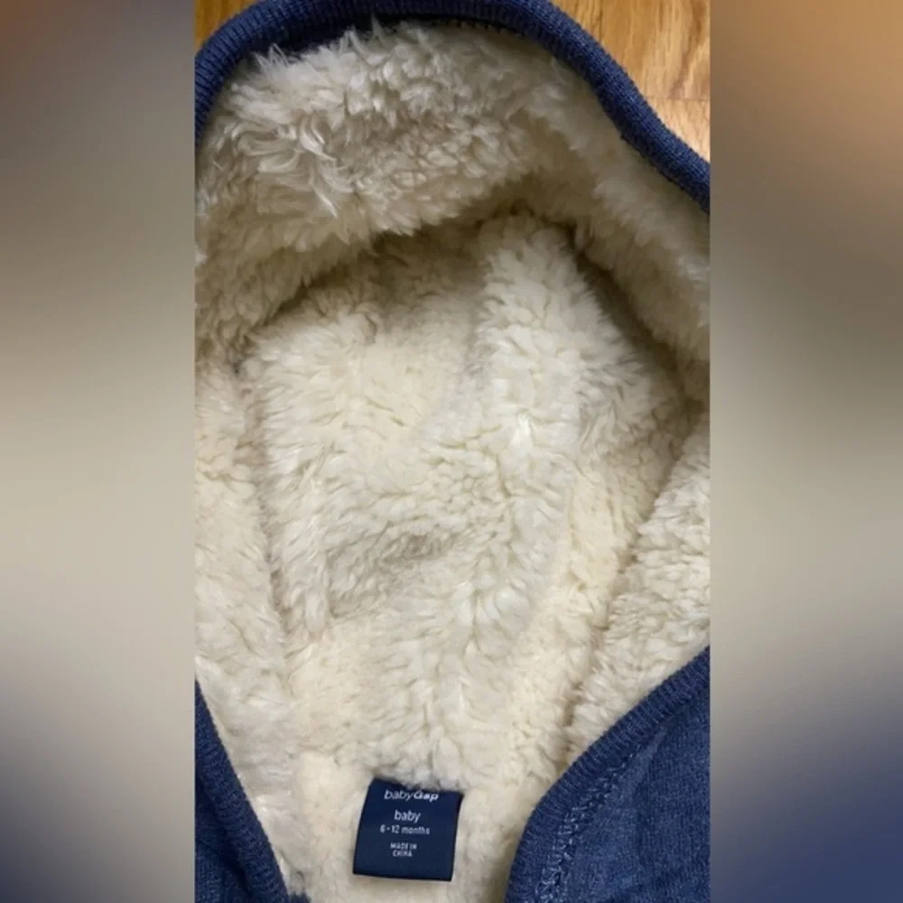 Baby Gap Sherpa Lined Hoodie Zip Up 6-12M